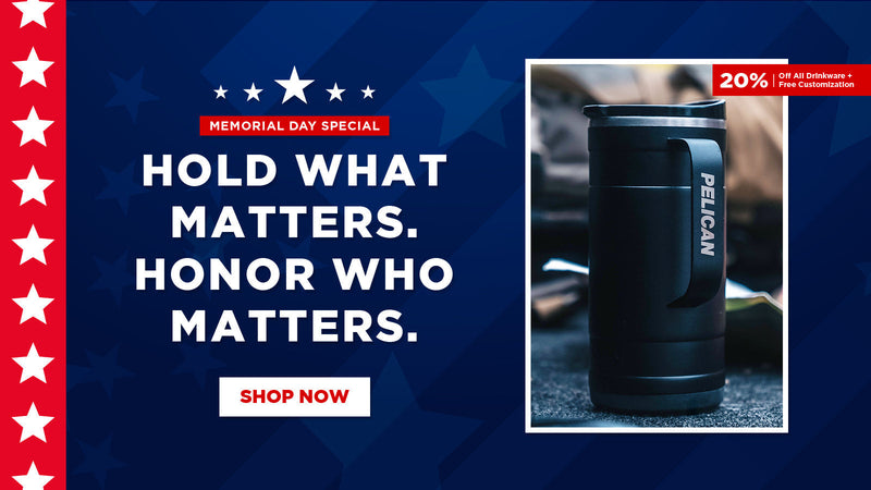 Honor. Hydrate. Celebrate Memorial Day with 20% Off Pelican Drinkware