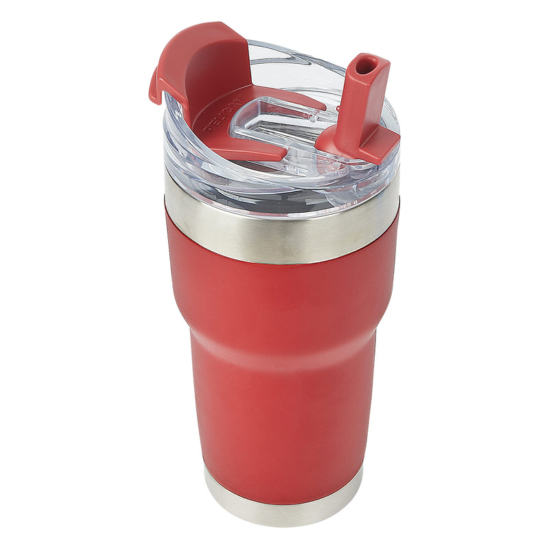 16 oz red journey travel cup with lid and straw [3340041